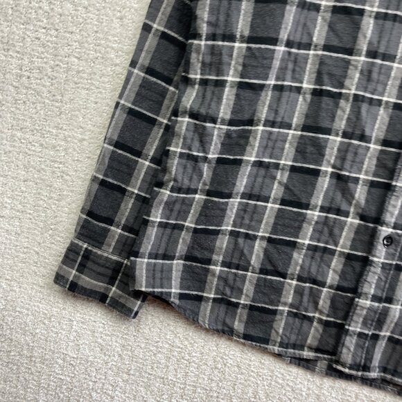 Y2K Volcom Black Modern Fit Plaid Flannel Button Up Shirt Men’s Size XL Skate - Picture 6 of 15